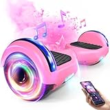 SISIGAD Hoverboard, Auto-équilibré Gyropode électrique 6.5 Pouce Hoverboard Hover Scooter Board avec Musique Bluetooth, lumières LED pour Enfants et Adolescents