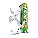 Victorinox Schweizer Taschenmesser, My First Victorinox Tier-Edition, Multitool, Swiss Army Knife mit 9 Funktionen, Klinge ohne Spitz, Schraubendreher