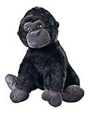 GLOREX 0 4812-1 - Kuscheltier zum Selberstopfen, Gorilla Gustav , ca. 25 cm groß, aus hochwertigem Plüsch genäht, muss nur noch befüllt werden, mit Geburtsurkunde