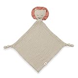 hauck Cuddle N Play, Löwe Beige - Musselin Schnuffeltuch & Trösterchen für Neugeborene 25 x 25 cm für Neugeborene mit Tiermotiv, Kuscheltier & Einschlafhilfe, Waschbar bei 60° C