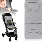 Baby/Kind Wende - Sitzauflage für Buggy und Kinderwagen/Einlage mir extra weichen Memoryschaum und Bezug aus 100% Baumwoll Jersey (Grau)