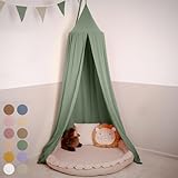 lilimaus Baldachin Kinderzimmer [in 12 Farben] - Betthimmel aus 100% Baumwolle Musselin Handmade für Mädchen & Jungen - Babybett Himmel als Babyzimmer Deko - Vorhang für Kinderbett, Kuschelecke
