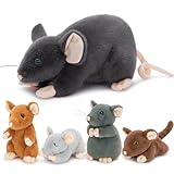 MorisMos riesen Maus Kuscheltier XXL mit Baby im Bauch, groß Ratte Plüschtier Stofftier XXL, weich Mouse plüschmaus Geburtstag Weihnachten Geschenk für Kinder