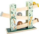 small foot Kugelbahn 'Safari' aus Holz, rasanter Spaß mit 3 farbigen Holzrädern, für Kinder ab 18 Monaten, 11707