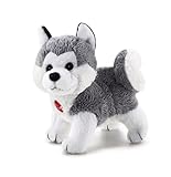 trudi 51025 Sweet Collection Kleiner Husky ca. 8 cm, Größe XXS, Stofftier mit weichen Materialien und liebevollen Details, Plüschtier waschbar, Kuscheltier für Kinder & Babys, Grau/Weiß