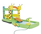 Happy People 2in1 Hüpfburg und Pool Giraffe mit Sprühfunktion Kinderbadespaß Planschbecken