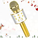 LDERFIV Mikrofon Kinder, 5 in 1 Bluetooth Mikrofon Karaoke, Ab 5 6 7 8 9 10 11 12 Kind Geburtstag Geschenke