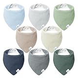 lulumoon Sabberlätzchen Baby Musselin Dreieckstuch Baby für Junge und Mädchen 8 Stück (Strand)