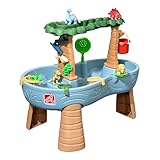 Step2 Dino Showers Wasserspieltisch | Großer Wassertisch mit 13-teiligem Zubehörset | Garten Wasser Spieltisch für Kinder in Blau & Braun