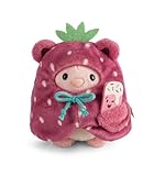 NICI Kuscheltier Hase Pibu 8cm mit Softeis & Erdbeerkostüm in Geschenkbox - rosa - Stofftier aus weichem Plüsch, niedliches Plüschtier zum Kuscheln und Spielen, für Kinder & Erwachsene - 61652