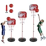 vvhippo Basketballkorb Kinder, Basketballkorb Outdoor mit 2 Basketbälle und eine Pumpe, Höhenverstellbarer Basketball Korb, für Kinder von 3 bis 8 Jahren, für Drinnen und Draußen Basketballkörbe