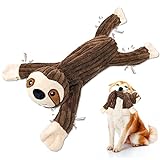 Hundespielzeug Hunde Spielzeug, Tauziehen Plüsch quietschendes mit Crinkle-Papier und Hundeseil, Robust Hundekauspielzeug für Welpen, kleine, mittlere, große Hunde