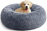 Hundebett, Donut-Kuscheltier, 50.8 cm, rund, Haustierbett, Katzenbett, Kunstfell, Anti-Angst, maschinenwaschbar, wärmend, Welpenbetten mit mehrfarbigen Farben für große, mittelgroße Hunde und Katzen