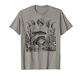 Cute Cottagecore Aesthetic Frog Mushroom Moon Witchy Vintage T-Shirt