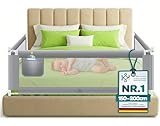 KESSER® Bettschutzgitter 180 cm, Rausfallschutz Bett & Bettgitter Kinderbett, klapp- & höhenverstellbar, Kindersicherung Baby Fallschutz, Mesh Netz, Kinderbett Schutzgitter + Tasche, Hellgrau