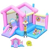 DIYJOTOFUN Hüpfburg groß mit rutsche und basketballkorb, hüpfburg Kinder 3-10 Jahre, mit gebläse, Indoor und Outdoor
