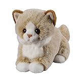 Deine Tiere mit Herz Bauer Spielwaren Katze: Liegendes Kuscheltier aus softem Plüsch, ideal zum Liebhaben und Verschenken, 0-99 Jahre , 18 cm, beige (12502)