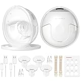 KISSBOBO Milchpumpe Elektrisch Doppel,4 Modi und 19 Stufen,320mmHg Starke Saugleistung elektrische milchpumpe freihändig,Schmerzfreie milchpumpe elektrisch tragbar(Weiß 2 Stück)