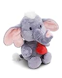 NICI Love Elefant Kuscheltier mit Magnet Herz dunkelgrau 23cm - Stofftier aus weichem Plüsch, niedliches Plüschtier zum Kuscheln und Spielen, für Kinder & Erwachsene, tolle Geschenkidee - 61484