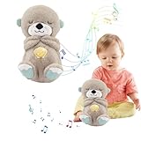 HYDTQCL Schlummer Otter, Schlummer Otter mit Herzschlag, Schlummer Koala Kuscheltier, Schlummer Otter Kuscheltier mit Atembewegung und Musik