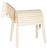 Velinda Holzpferd Voltigierpferd Spielpferd Gartenpferd Holzpony Outdoor-Pferd Reitpferd (Farbe: naturfarben)