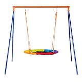 VEVOR Schaukel-Sets für den Garten, 200 kg Tragkraft, Schaukel-Set, 101,6 cm Tellerschaukelsitz mit robustem A-Rahmen-Schaukelständer aus Metall und verstellbarem Seil, einfach zu montieren