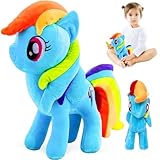 YISKY Pferd Plush Toy, 20 cm Kuscheltier Pferd Plush, Stuffed Animal Pferd, Pferd Plüsch Puppe, Pferd Plush Doll, Regenbogen Stofftier Pferd, Pferd Plüschtier, Geschenk für Jungen Mädchen (Blau)