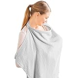 Musselin-Stillbezug für Babys, Stilltuch für Unterwegs Stillschal Musselin-Stillbezug für Babys 71 * 95cm Stillschürze für Unterwegs Stillbezug mit festem Reifen für Mutter Stillschürze