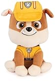 PAW PATROL GUND Rubble Plüschtier, 15 cm - hochwertiges Kuscheltier für Fans der beliebten TV-Serie, ab 1 Jahr empfohlen