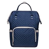 KAUKKO Baby-Wickeltasche, Reisetasche für Babys, mit Wickelauflage, permanenter Mama-Rucksack mit 3 isolierten Taschen (Mittelmeer, Blau 01-4)