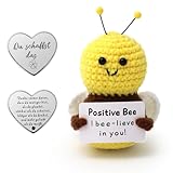 Glamifyr Pocket Hug Positive Bee,Glücksbringer Kinder Biene Süße Geschenke,Bienen Biene Kuscheltier Biene Fluffyhug,Positive Geschenke Gute Besserung Geschenke Motivationsgeschenke Freundin Patient