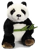 Zaloop Panda Bär mit Bambuszweig ca. 20 cm Kuscheltier Plüschtier Stofftier 198