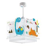Dalber Lampe kinderzimmer, kinderlampe Pendelleuchte Hängelampe, Deckenleuchte Kinder, Deckenlampe kinderzimmer, Dinosaurier Dinos, 73452, E27, Mehrfarbig