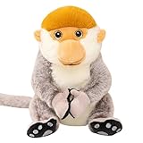 Plüsch Totenkopfäffchen Kuscheltier, Plüschtier, 22cm,Soft Cuddly Friend, Flauschiges Stofftier zum Kuscheln and Spielen, Kuscheltier für Mädchen and Jungen Schlafpartner (Silver, 22cm)
