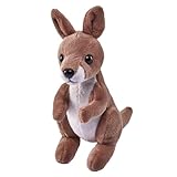 Wild Republic Pocketkins Eco Känguru, Plüschtier, 12 cm, Plüschspielzeug, Hergestellt aus recycelten Materialien, Umweltfreundlich, Braun