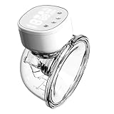 Milchpumpe Elektrisch, 15 Stufe und 5 Modi Freihändig Tragbar Milchpumpen, Schmerzlos Elektrische Milchpumpe Auslaufsichere & Geräuscharm Wiederaufladbare mit 3 Flansche LED-Display (Weiß)