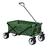 SAMAX Bollerwagen Handwagen Gartenwagen Strandwagen Klappbar Faltbarer Bollerwagen Transportwagen Offroad - Grün