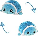 KUNSTIFY Schildkröte Kuscheltier Stimmungs Kuscheltier Wende Turtle Plüschtier für Mädchen Frauen Kinder um Laune auszudrücken Geschenk für Freundin Schildkröte Blau