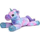 Sausudols Riesen Einhorn Plüschtier für Mädchen - 60 cm Großes Kuscheltier Hochwertiges Stofftier, Geschenk für Geburtstag, Weihnachten & Valentinstag Blau