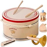 Musikinstrumente für Kinder Kinderspielzeug ab 1 Jahre Holzspielzeug Trommel Baby Musikspielzeug Montessori Spielzeug Geschenk 2 3 4 5 Junge Mädchen