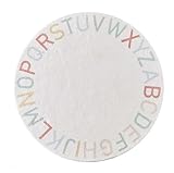ABC Runder Alphabet-Teppich für Kinder, weicher Plüsch, Kinderzimmerteppich, Baby, pädagogisches Spielen, Krabbelmatte, rutschfester Teppichbodenkissen für Klassenzimmer, Spielzimmer, Schlafzimmer,