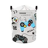 Clastyle Spiel Kinder Wäschekorb mit Henkel Faltbar Kleidung Spielzeug Aufbewahrungskorb Jungen Mädchen Aufbewahrungsbox für Babyzimmer Bad,Gray,36 * 45 cm