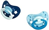 NUK Signature Schnuller | 18-36 Monate | BPA-freier Schnuller aus Silikon | blaugrüne Sterne | 2 Stück