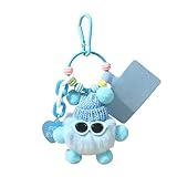 Einschulung Schlüsselanhänger Schulkind, Kuscheltier Schlüsselanhänger Glücksbringer Kinder, Plüsch Schlüssel Anhänger Schulanfang, Plüsch Anhänger für Geschenk Einschulung Junge und Mädchen (Blau B)