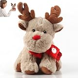 Weihnachten Plüschtiere, 30cm Weihnachts Stofftier Elch, Weihnachten Dekor PlüSchtier, für Jungen Mädchen Plüschpuppen Weihnachtsgeburtstagsgeschenke