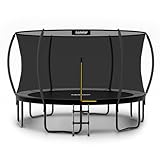 LeJump 366 cm /305 cm Durchmesser Trampolin Outdoor Trampolin für Fitness und den Garten mit Umlaufendem Sicherheitsnetz und Randabdeckung, für Kinder und Erwachsenen (Durchmesser366cm)