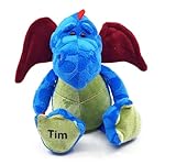 CreaDesign Personalisiertes Drachen Plüschtier mit Name 32 cm Plüsch Stofftier für Kinder, Kuscheltier für Jungen & Mädchen, Gewohnheit Babygeschenk für Geburt, Schule und Kinderzimmer