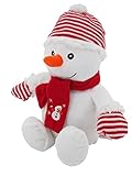 Sweety Toys 4720 Schneemann rot Weihnachtsmann 42 cm, supersüss mit Bommelmütze und Schal,Plüschbär Teddy Teddybär