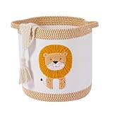 Babydecke Körbe Wäschekorb Niedlicher Löwe Kinderzimmer Spielzeug Aufbewahrungskorb, gewebtes Baumwollseil Kinderzimmer Organisation Bins für Mädchen Jungen Kinder Baby Dusche Geschenkkörbe