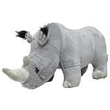 Herfair Kuscheltier Nashorn Plüschtier 30 cm Realistisches Plusch Nashorn Spielzeug Puppen Weiche Flauschige Wurfkissen Kinder Stofftier Geschenke